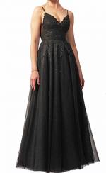 Kara Black Fit Flare Gown
